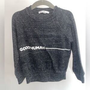 JoahLove Good Human Kids Charcoal Crew Neck Sweater -2T